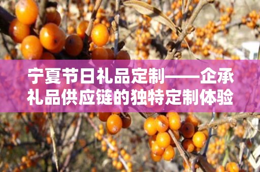 宁夏节日礼品定制——企承礼品供应链的独特定制体验
